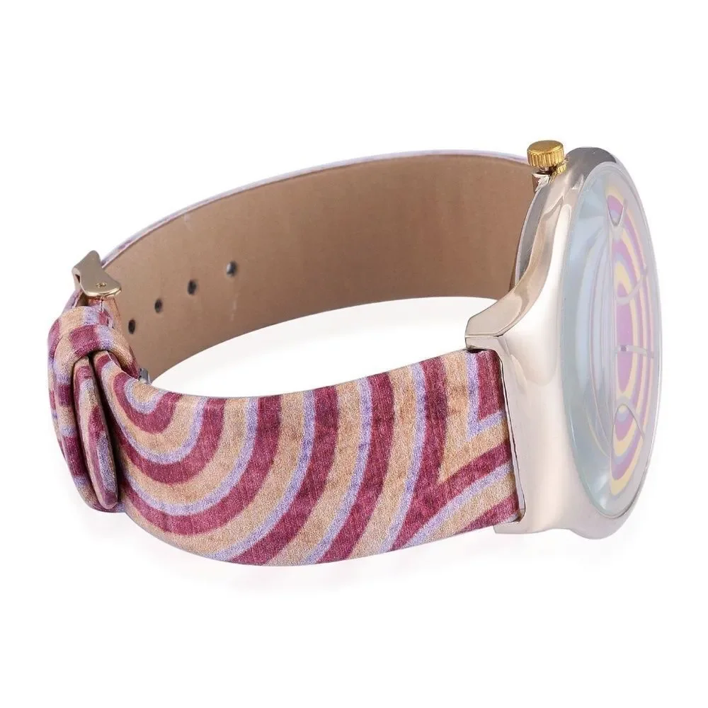 STRADA Watch Faux Leather Pink Band